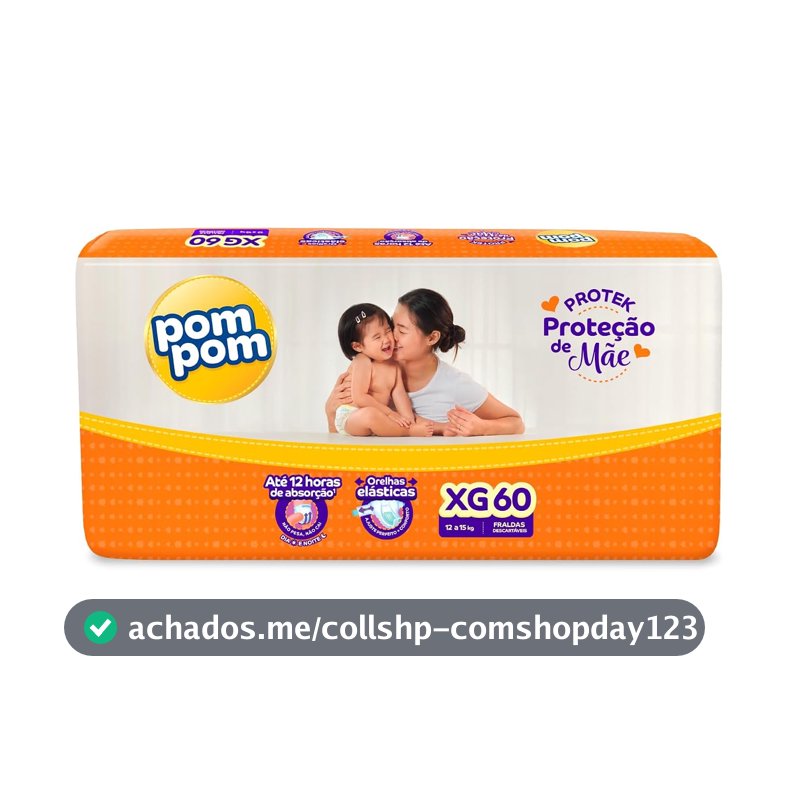 Fralda Pom Pom Protek XG, 60 Unidades