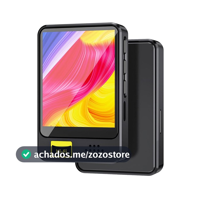 MP3 MP4 Player, Music Player Bluetooth 5.0, Música Digital Portátil, MP3 Player Bluetooth, com Alto-falante Rádio FM Som sem Perdas HiFi, Suporte TF Card de Até 128 GB Preto GN-407