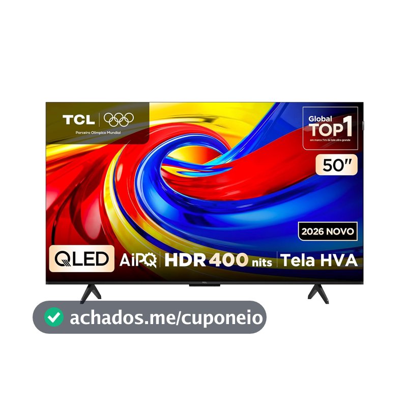Smart TV TCL 50 Polegadas QLED 4K P7L WiFi Bluetooth Google TV HDR10+ 60 Hz AIPQ 50P7L