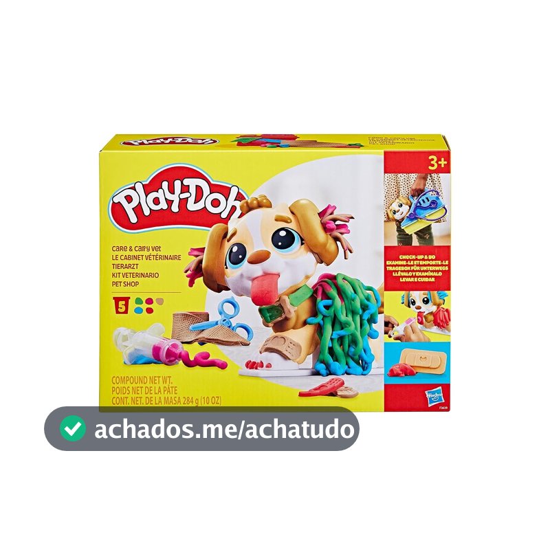 Play-Doh, Massinha de Modelar Infantil, Pet Shop - Conjunto de Brinquedo com Figura de Cachorro, Acessórios e 5 Potes - A partir de 3 Anos