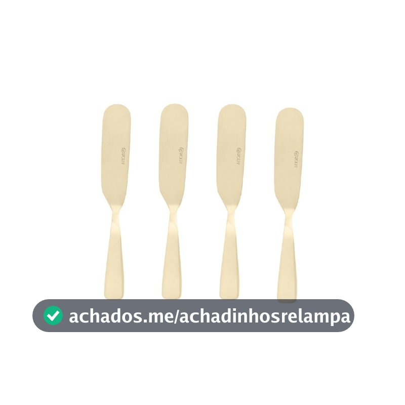 WOLFF - Conjunto 4 Espátulas de Aço Inox Dourado