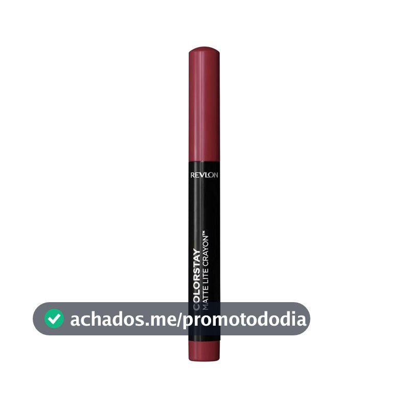Revlon Batom ColorStay Matte Lite Crayon com apontador integrado, fórmula fosca sem secagem de longa duração, batom à prova de transferência, 011 levantado, 1,4 g