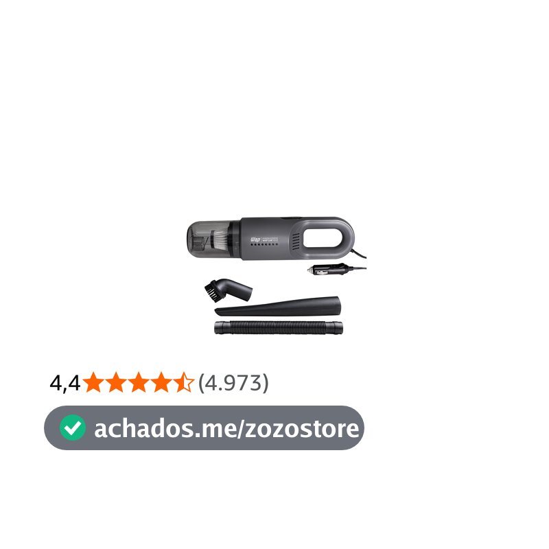 WAP Aspirador de Pó Automotivo Car 12V2, Portátil, 420ml, com Recipiente Removível e Filtro Lavável, 180W 12VDC