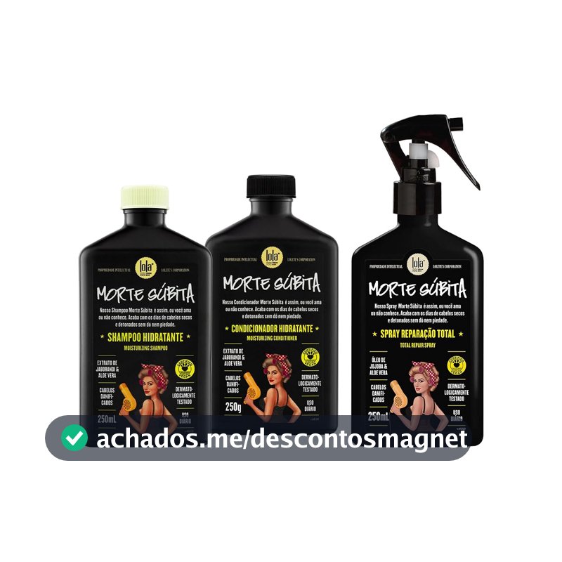 Kit Morte Súbita (Shampoo + Condicionador + Spray Reparaçao) - Lola From Rio
