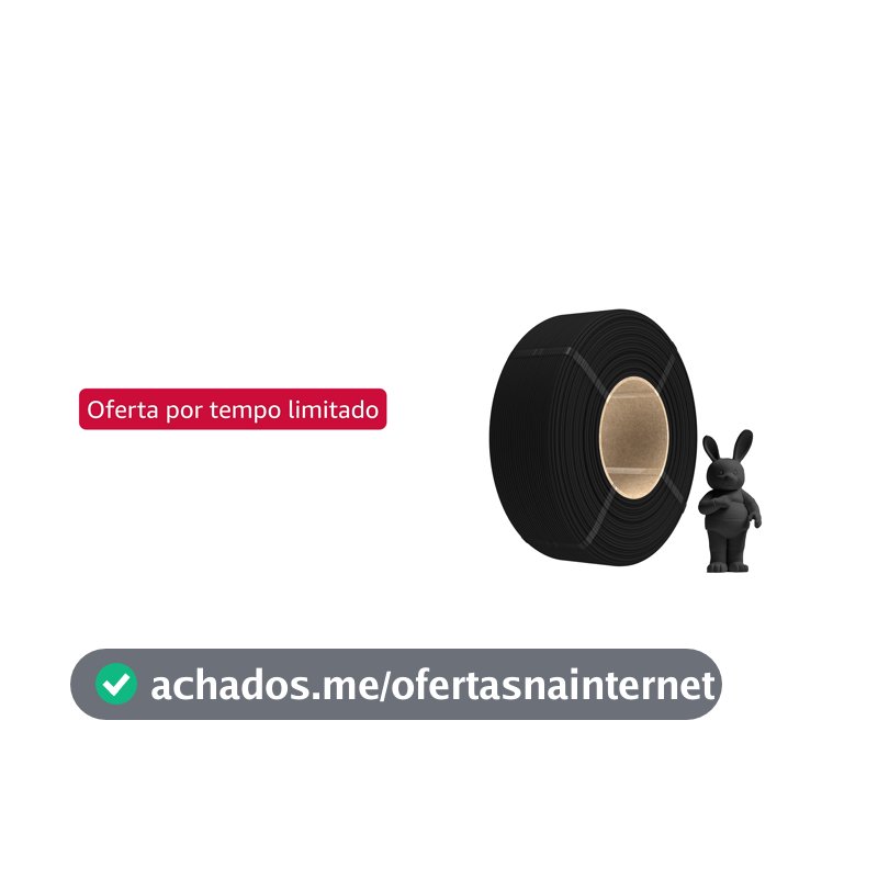 Creatorally Filamento PLA Fosco Alta Velocidade 1,75mm 1kg Preto Refil