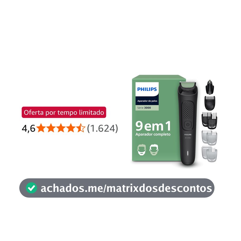 Philips Aparador e Barbeador Elétrico Série 3000 All-in-One 9 em 1
