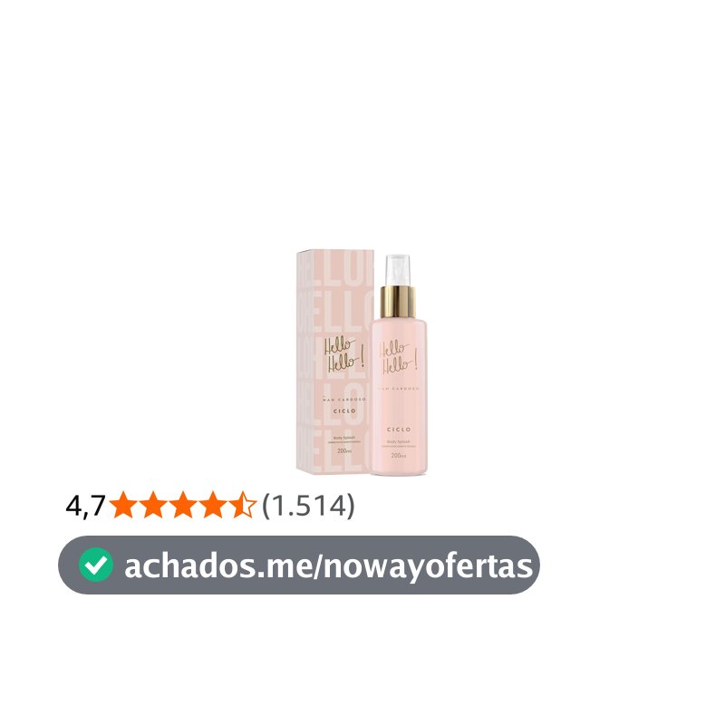 Body Splash Hello Hello Nah Cardoso 200ml Ciclo Desodorante Corporal