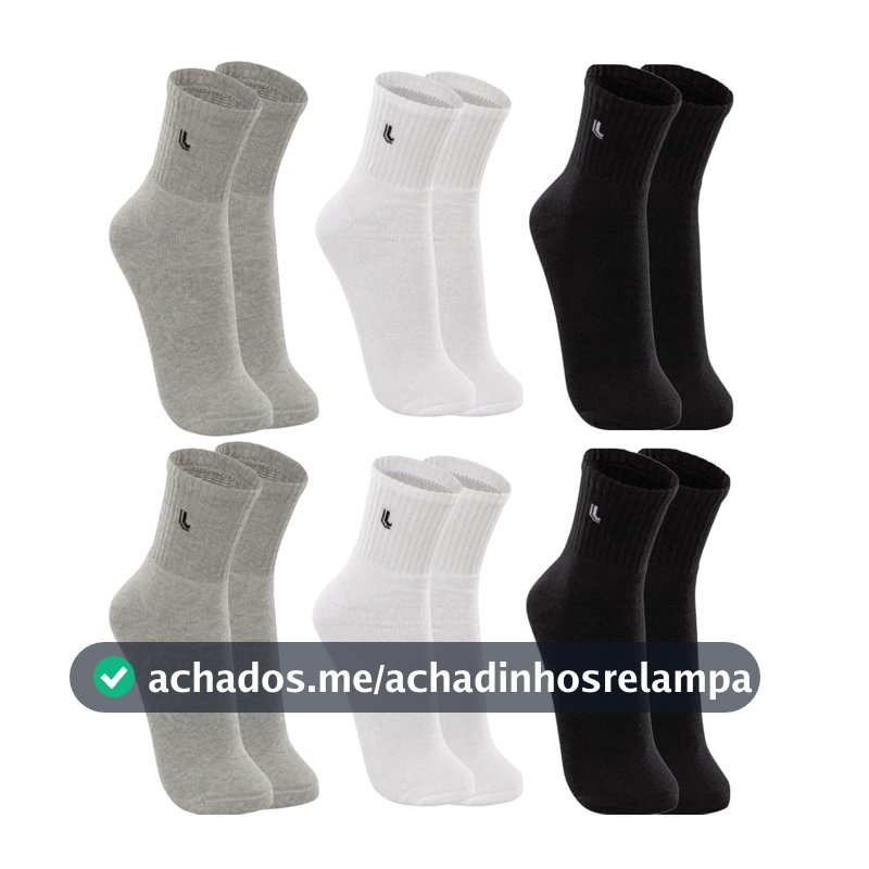 Kit 6 Pares Meias Lupo 3245 Cano Médio Algodão - Sortido