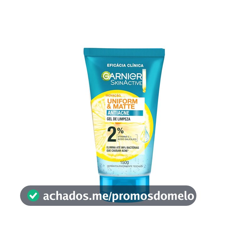 Gel de Limpeza Facial Garnier Uniform & Matte Vitamina C Matte 150g
