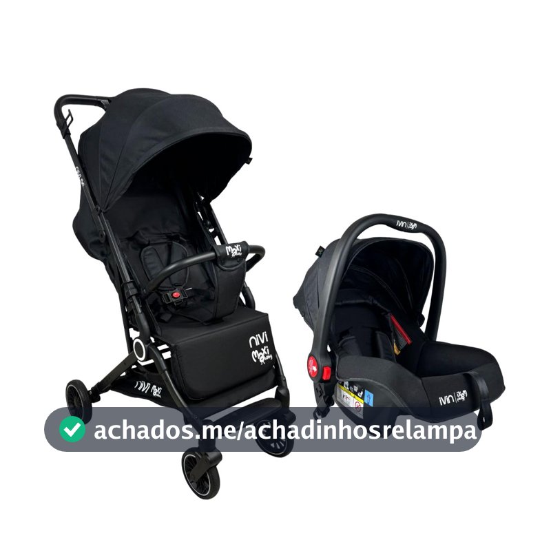 Carrinho de Passeio C/Bebê Conforto TS NIVI Maxi Baby (Preto)
