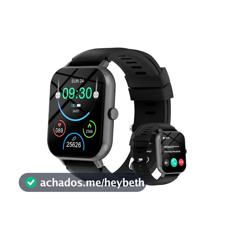 Bettdow SmartWatch, relogio smartwatch feminino com 1.83" Ecrã tátil, à prova d'água IP67, Recebimento de Notificações, relogio masculino com 100+ Modos Esportivos Faz e Recebe Ligações (Preto)