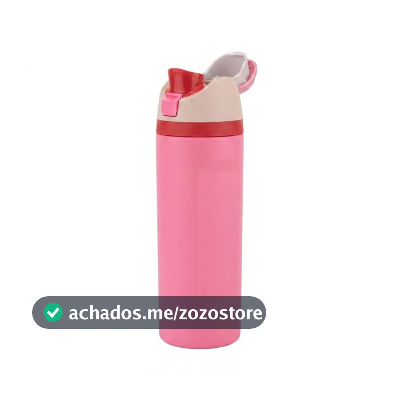 Garrafa Térmica de Inox 720ml Academia Tampa 2 em 1 (Pink)