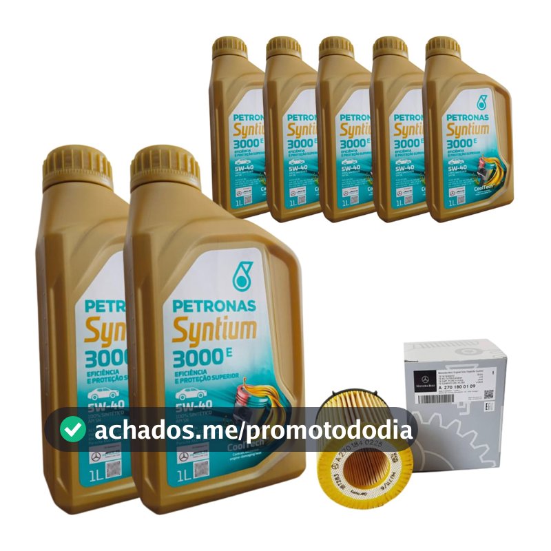 Óleo Motor Mercedes C180 C200 C250 C300 W205 Kit Petronas