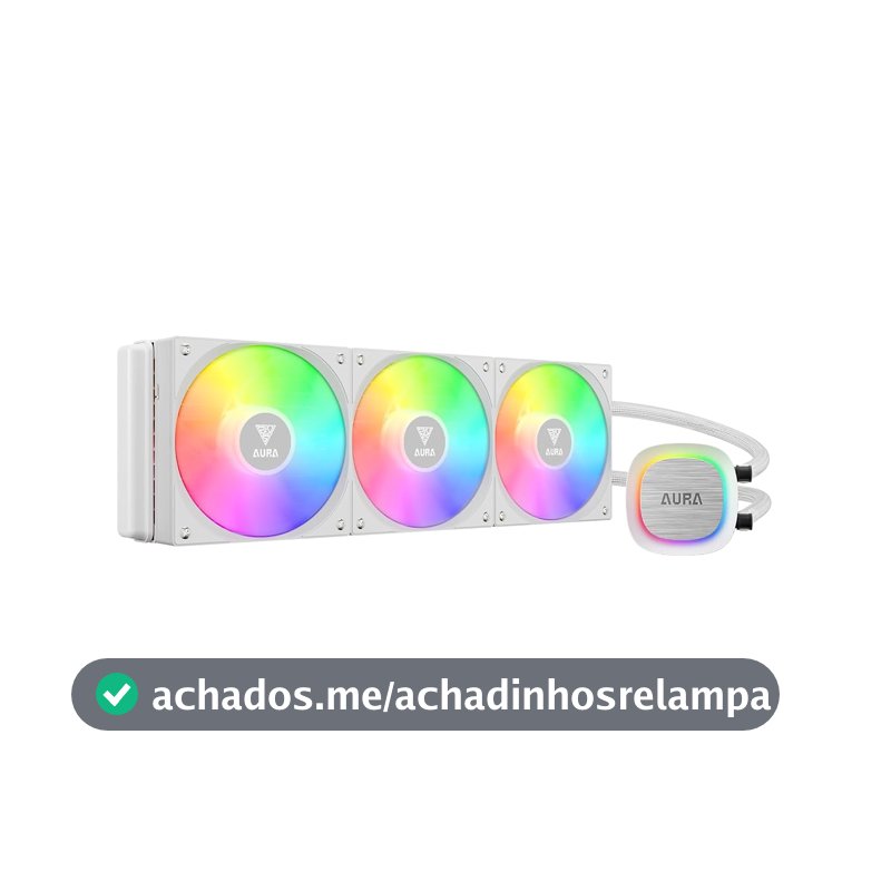 Water Cooler 360mm Gamdias Aura GL360 V2 ARGB Branco AMD AM5 Intel LGA2066
