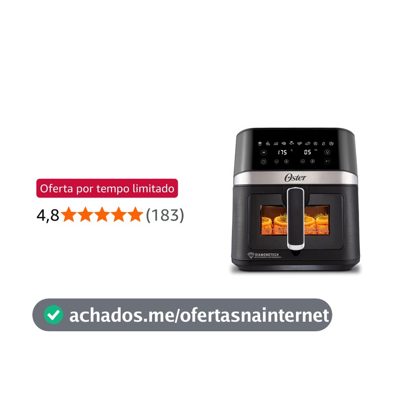 Fritadeira DiamondTech Oster 6L com Visor Transparente - 220V