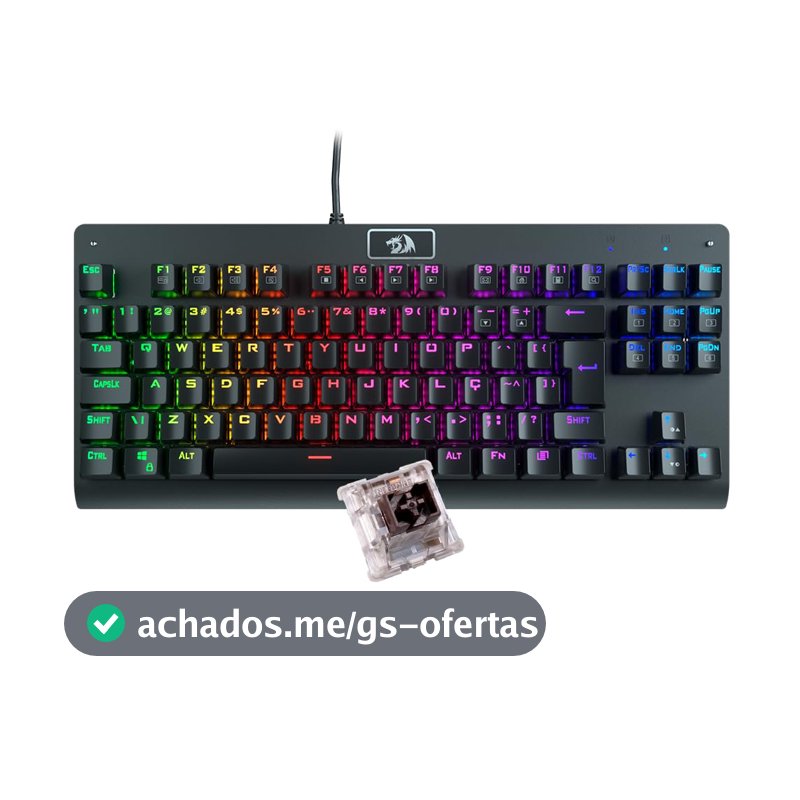 Teclado Mecânico Gamer Redragon Dark Avenger K568-2 Rgb Switch Brown Com Fio