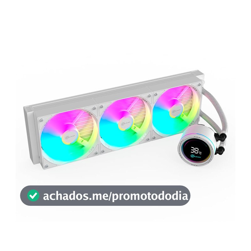 Water Cooler Gamer Kalkan Alpha 360 ARGB com display Branco KLK00049