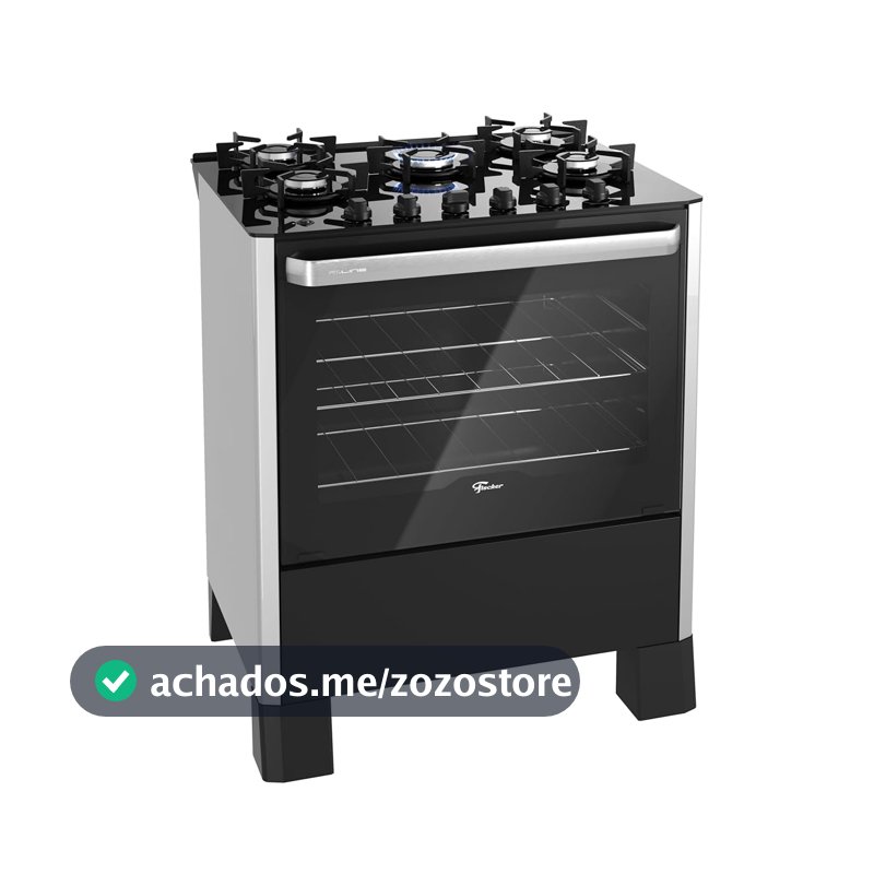Fischer Fogão de Piso a Gás 5 Bocas Fit Line Trempe Iron Silver