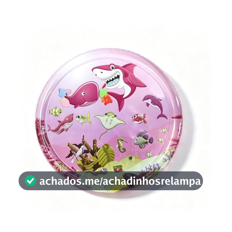 Tapete Inflável de Água para Bebê – Almofada Sensorial Interativa, Brinquedo Educativo para Estimular Coordenação e Desenvolvimento Infantil (Redondo Rosa)