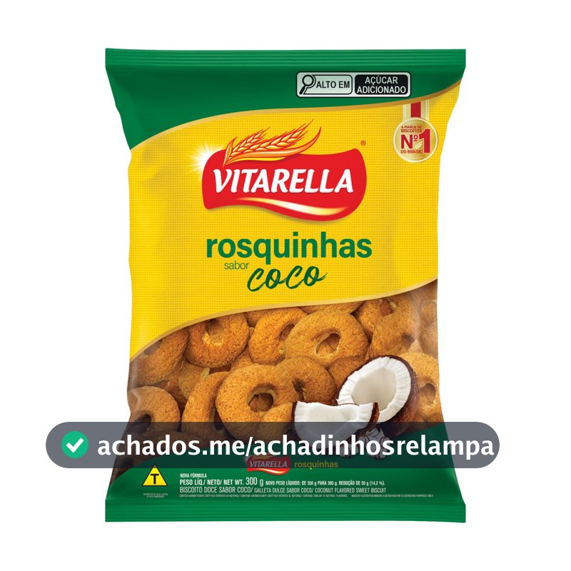 Biscoito em Rosquinha Vitarella, Sabor Coco, 300g