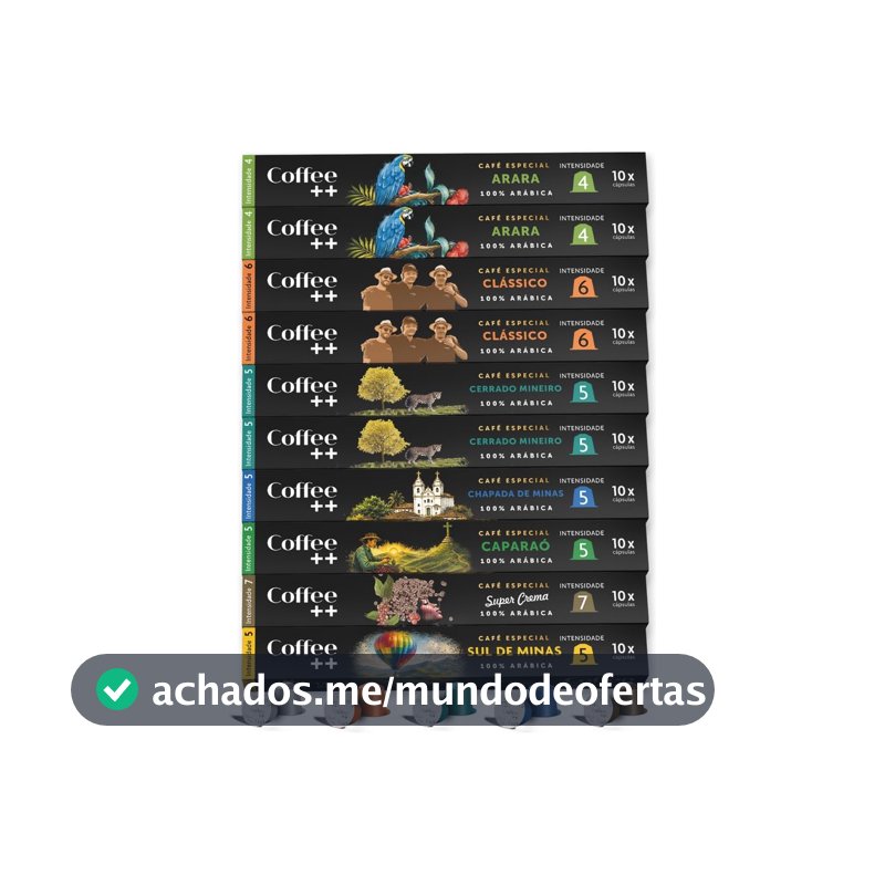 Kit 100 Cápsulas de Café Especial Coffee Mais, Compatíveis com Nespresso, Sabores Sortidos, Seleção de Origens de Minas Gerais