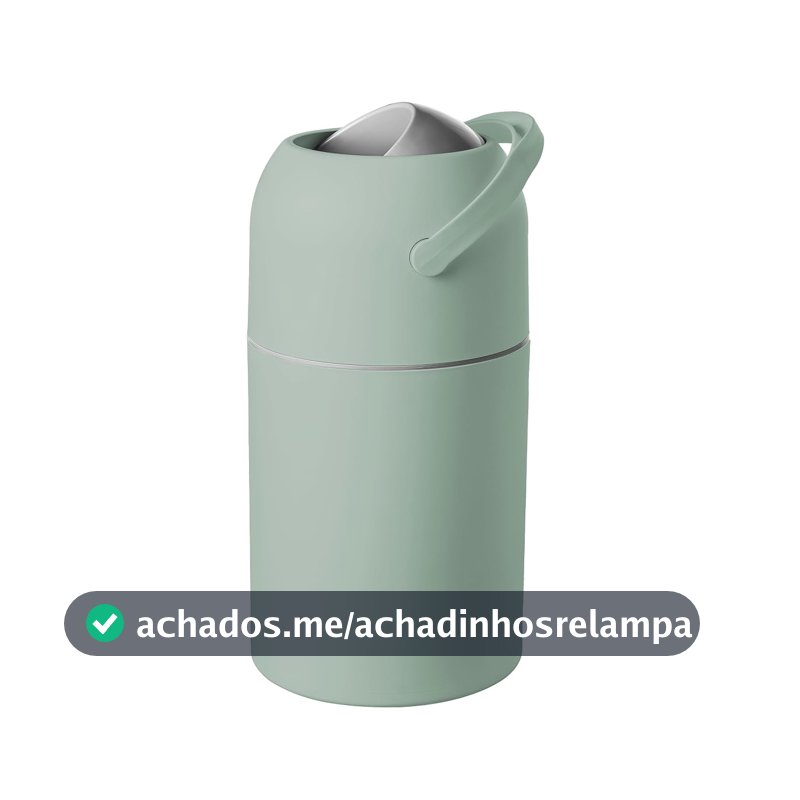 Lixeira Mágica Baby Mel - 3 em 1 Antiodor, Antibacteriana e Antiviral, Capacidade de 10L - Essencial para o Quarto do Bebê (Verde)