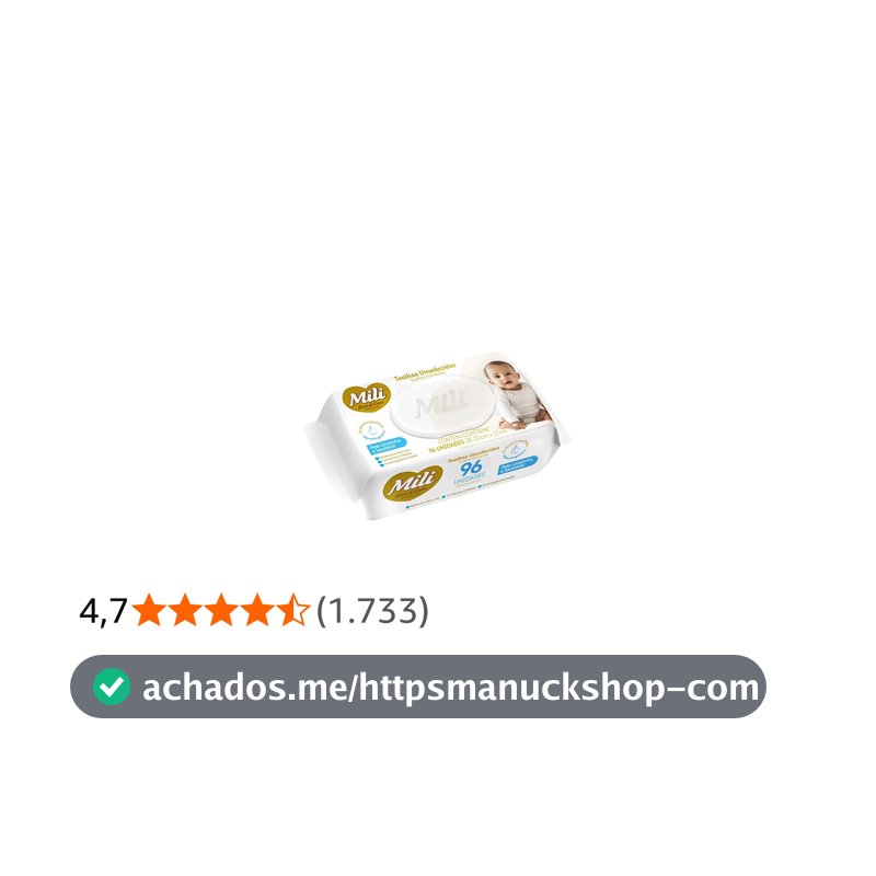 Mili Toalhas Umedecidas Love & Care Premium, Para Bebê, Com Aloe Vera e Calêndula, Dermatologicamente Testadas, 96 Unidades