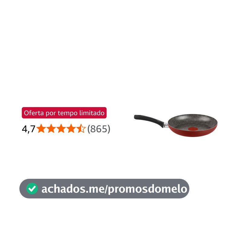 Frigideira Rochedo Facilita Vermelho 24cm com Antiaderente Resist - Limpa Fácil e Dura Mais, reforçado com partículas minerais, Thermo-Sinal e Cabos Reforçados