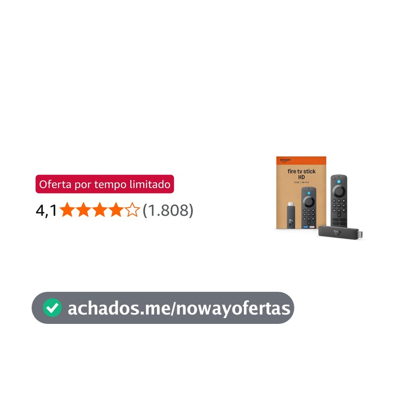 Amazon Fire TV Stick HD (modelo mais recente), Controle Remoto por Voz com Alexa, alimentado pela TV, com configuração simples e Acesso Antecipado à Alexa+