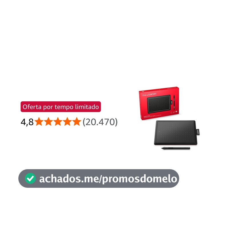 Mesa Digitalizadora One By Wacom CTL472, Pequena, Pen LP-190K, Preto e Vermelho