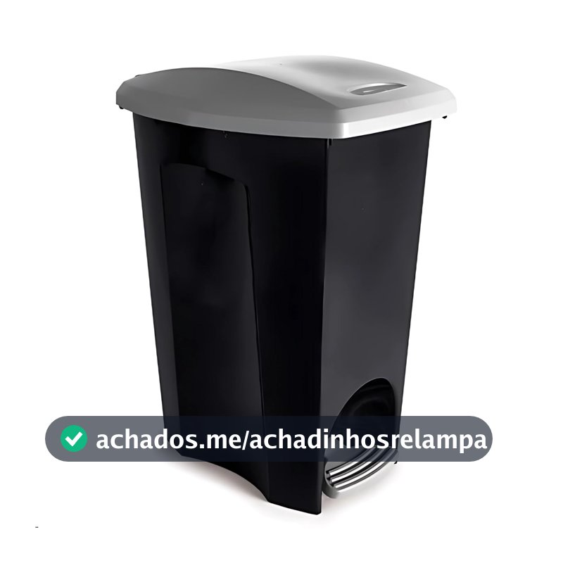 Plasútil Lixeira de Plástico Tampa de Abertura com Pedal 45 L - Polipropileno