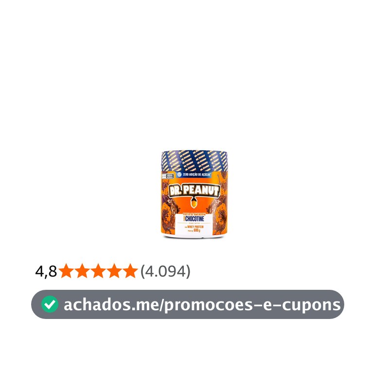 DR. Peanut Pasta de Amendoim Sabor Chocotine, Pote 600g