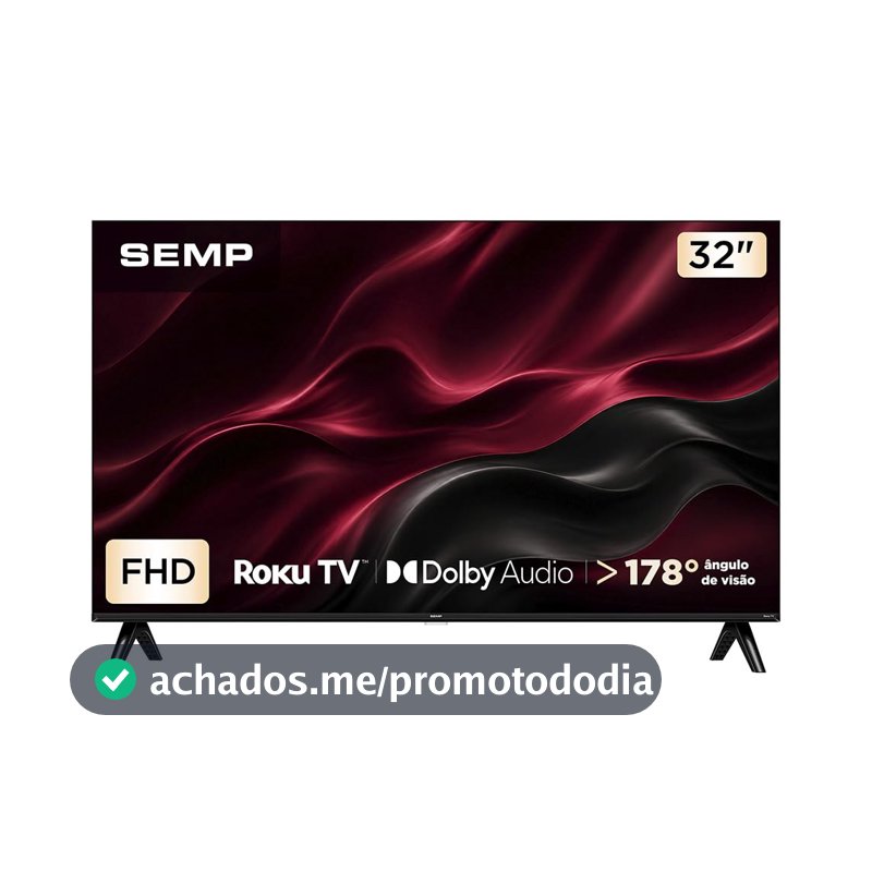 Smart TV Semp 32 Polegadas LED Full HD S42R Roku TV Wi-Fi Dolby Audio Brilho até 220 Nits 32S42R