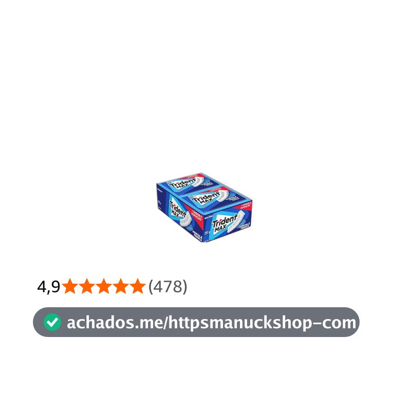 Chiclete Trident Max Hortelã Fresca Sem Açúcar - Caixa com 14 unid. de 16,5g