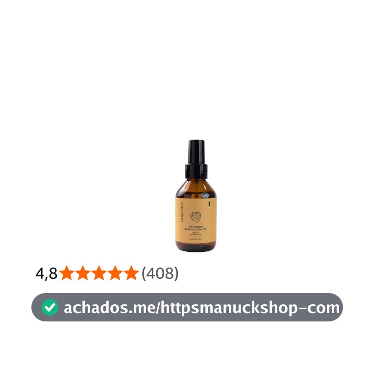 Óleo de Rícino 100% Puro Natural, Capilar Facial Corporal, Prensado a Frio, Dermopac 100ml