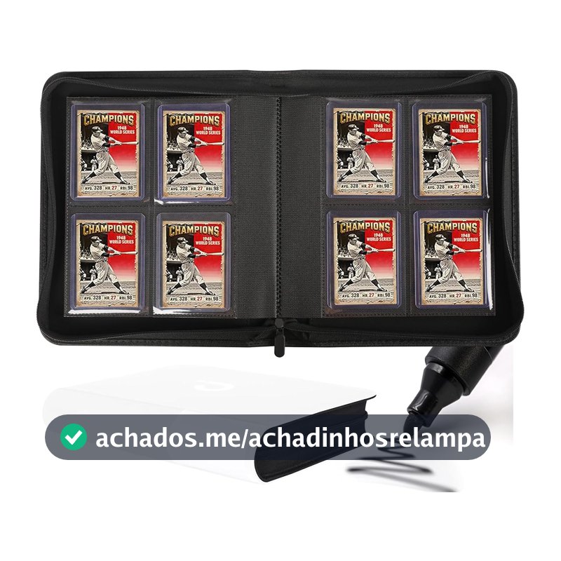 D DACCKIT Pasta Com Carregador Superior, Comporta 128 Pastas Superior - De 4 Bolsos Para Porta-Cartões Rígidos 3" X 4", Cards Colecionáveis Ou Esportivos, Modelo A, Branco Clássico