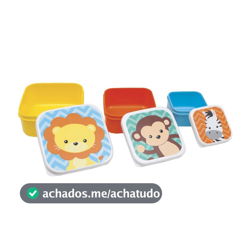 Buba Kit 3 Potinhos Animais Multicor
