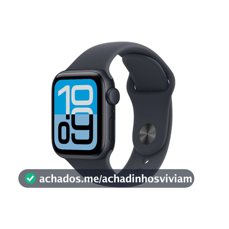 Apple Watch SE 3 GPS, Caixa em alumínio meia‑noite de 40 mm com Bracelete desportiva meia‑noite - M/G