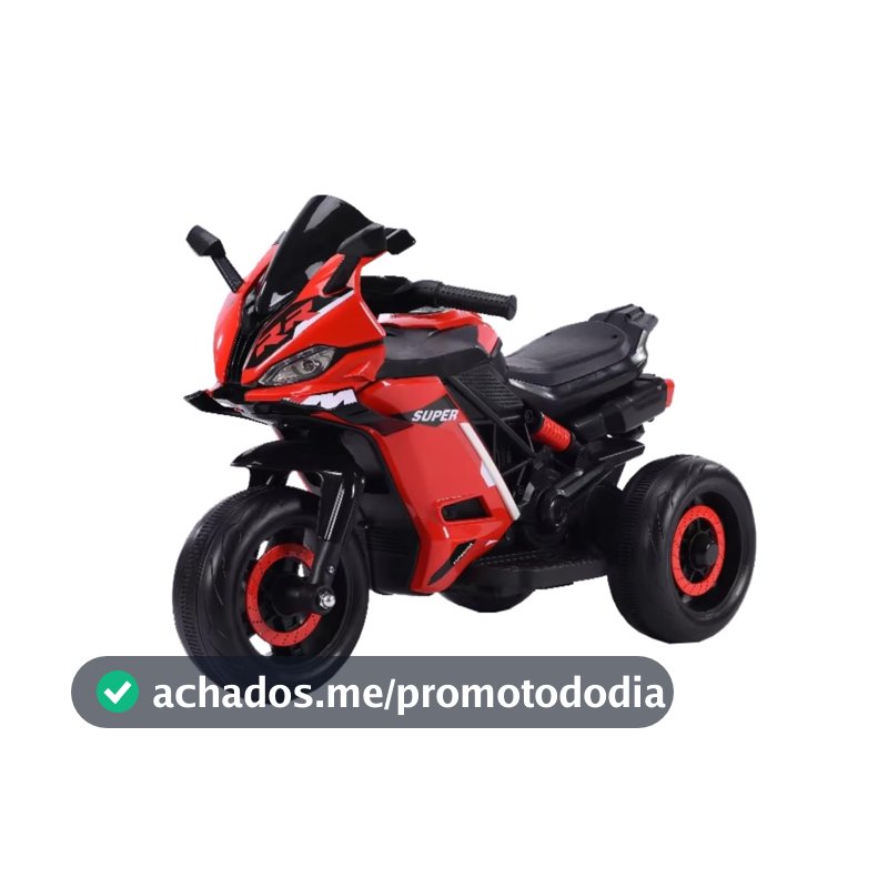Moto Elétrica Infantil Mini 3 Rodas Frente/Ré Maxi Toys (Vermelho)