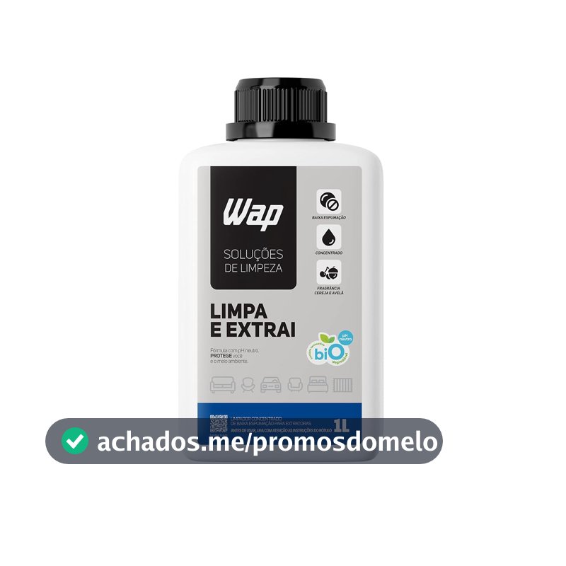 Detergente Limpador para Extratoras Concentrado WAP Limpa e Extrai, com Fragrância e sem Espuma, 1 Litro