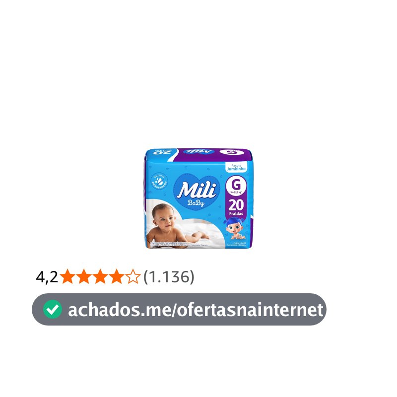 Mili Fralda Baby Jumbinho G - 20 Unidades