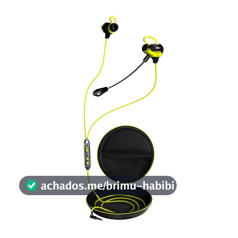 WAAW by ALOK Fone de Ouvido Gamer ENERGY 10EWG com Fio, Intra-Auricular, Microfone Extra Destacável, Case de Transporte