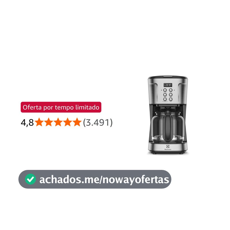 Cafeteira Elétrica Electrolux inox filtro permanente removivel capacidade 1,5L 38 xicaras função timer painel digital desligamento automatico ECM30 127v, cor aço escovado