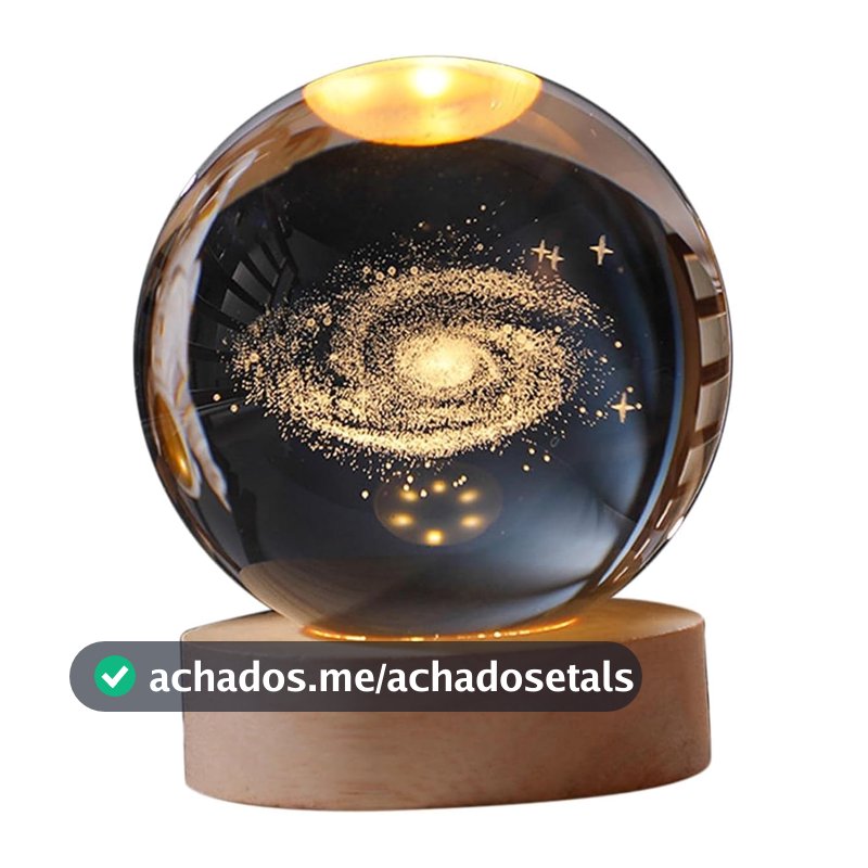 Luminária de Mesa LED Bola de Cristal 3D Space Brilhante (Via Láctea)
