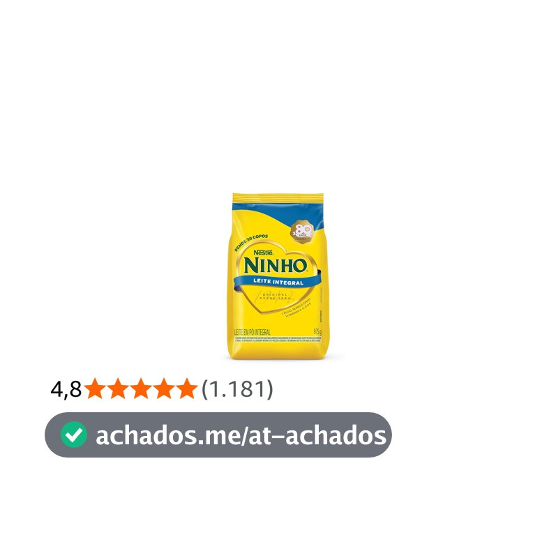 Leite em Pó Ninho Integral Sachê 975g