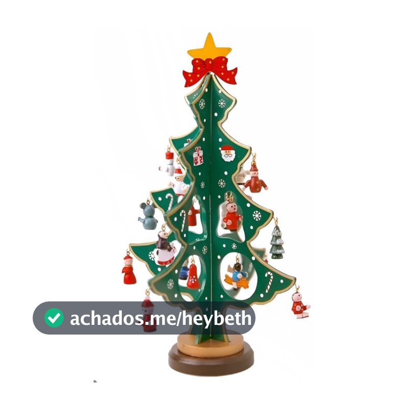 Árvore Natal Madeira Mesa Pingente Decoração Enfeite Premium