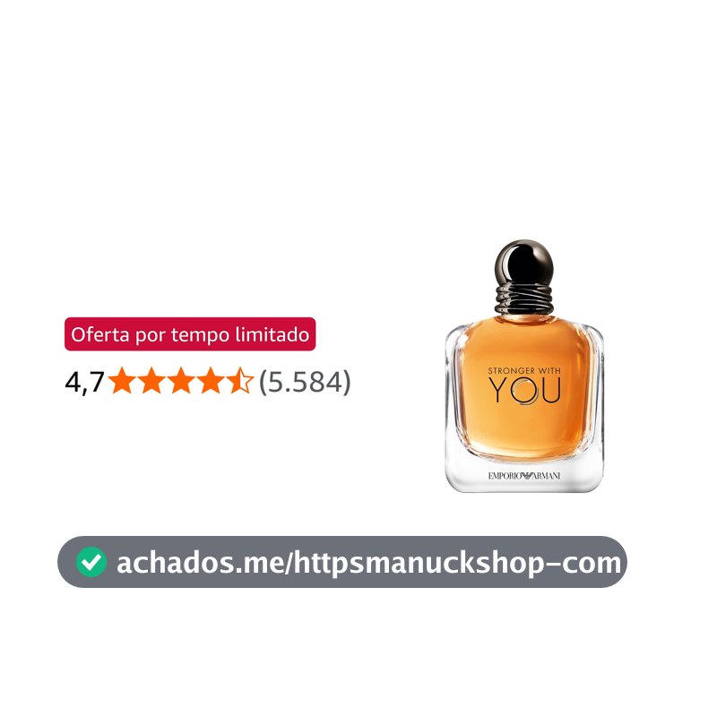 Armani Beauty, Stronger With You Eau de Toilette, Giorgio Armani Perfume Masculino, Fragrância Fougère Amadeirada com Notas Sálvia, Castanha, Baunilha e Lavanda