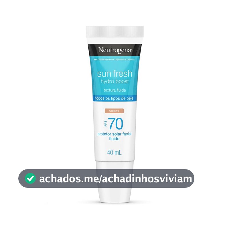 Protetor Solar Facial Neutrogena Hydro Boost, Cor 2.0, FPS 70, 40ml