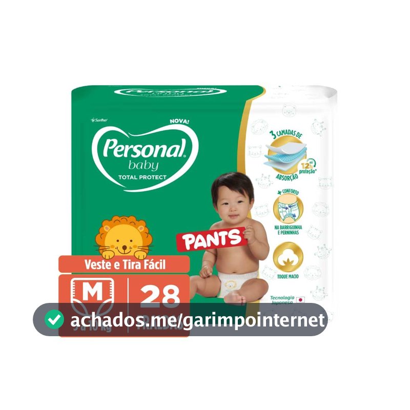 Personal Fralda Baby Total Protect Pants M, 28 Unidades