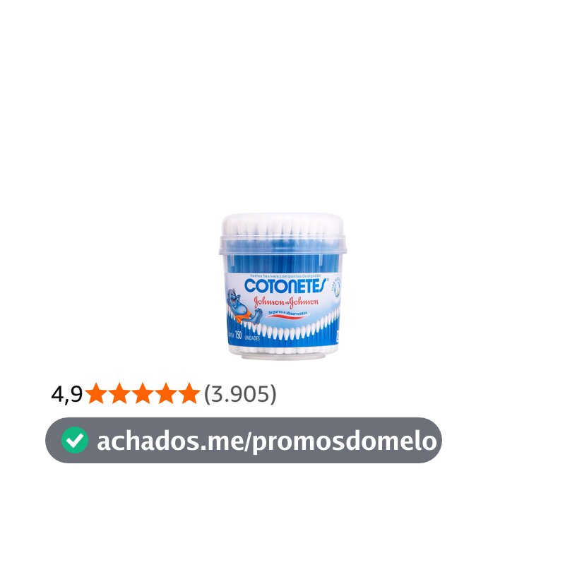 Cotonetes de Algodão com Hastes Flexíveis, Pote com 150 Unidades